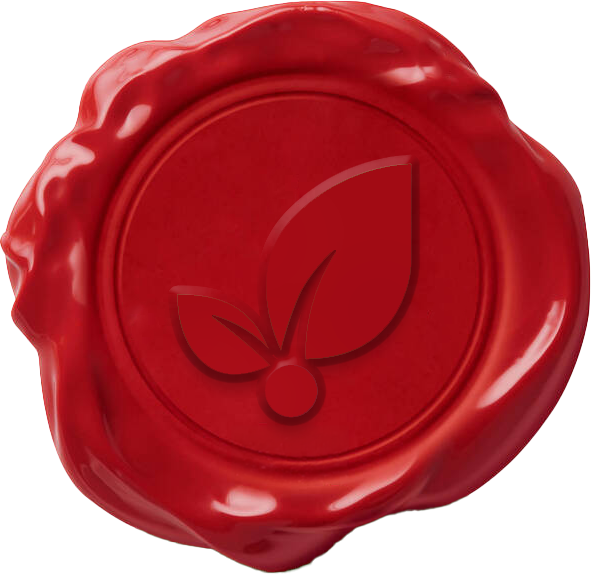 i-thriv vetted-for-quality wax seal with green leaf emblem